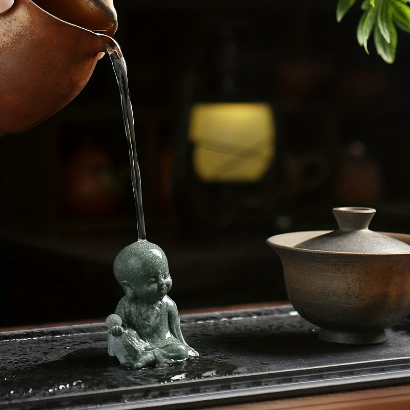 Aquatic Serenity: 1pc Buddha & Monk Figurine - ABS Resin, Fish Tank Decor for Peaceful Underwater Ambiance