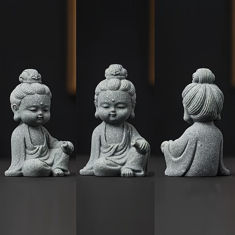 Aquatic Serenity: 1pc Buddha & Monk Figurine - ABS Resin, Fish Tank Decor for Peaceful Underwater Ambiance