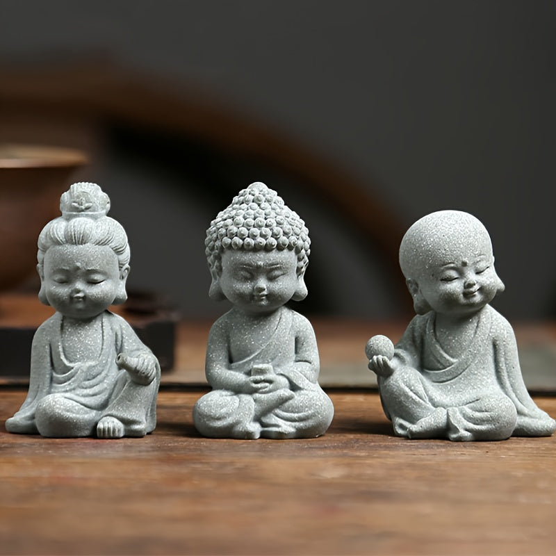 Aquatic Serenity: 1pc Buddha & Monk Figurine - ABS Resin, Fish Tank Decor for Peaceful Underwater Ambiance