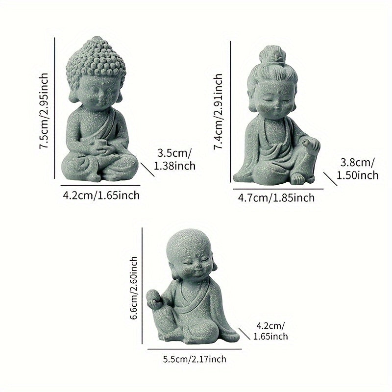 Aquatic Serenity: 1pc Buddha & Monk Figurine - ABS Resin, Fish Tank Decor for Peaceful Underwater Ambiance