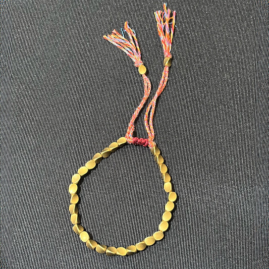 Elegant Handcrafted Copper Bead Bracelet with Colorful Tassels - Glamorous, Accessory Perfect for Gifting on Birthdays, Holidays, and Special Occasions, Birthday Bracelet|Rustic Elegance|Natural Wood Texture, Charm Bracelet