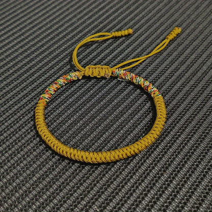 Unisex Nylon Handmade Tibetan Knot 1pc Rope Bracelet - Non-Magnetic Lucky Wristband for Daily Wear and Holiday Gift