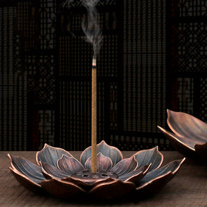 1pc Alloy Incense Burner Stick Holder Plate Burner Plate Buddhism Coil Lotus Censer, Incense Burner, Copper Golden Hollow Metal Incense Burner Iron Art, Zen Incense Burner, Aroma Diffuser, Incense Box, Home Decor, Room Decor,