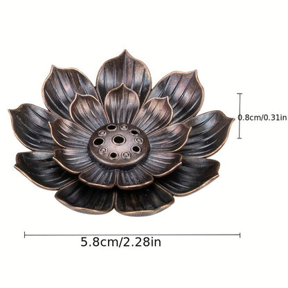 1pc Alloy Incense Burner Stick Holder Plate Burner Plate Buddhism Coil Lotus Censer, Incense Burner, Copper Golden Hollow Metal Incense Burner Iron Art, Zen Incense Burner, Aroma Diffuser, Incense Box, Home Decor, Room Decor,