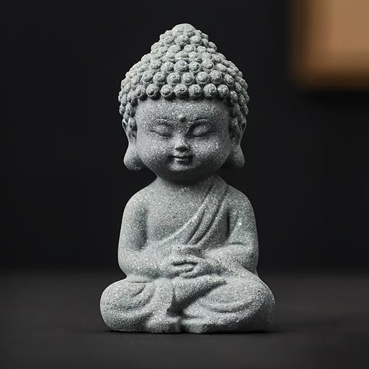 Aquatic Serenity: 1pc Buddha & Monk Figurine - ABS Resin, Fish Tank Decor for Peaceful Underwater Ambiance