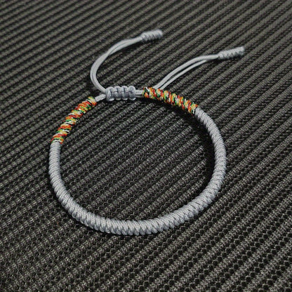 Unisex Nylon Handmade Tibetan Knot 1pc Rope Bracelet - Non-Magnetic Lucky Wristband for Daily Wear and Holiday Gift