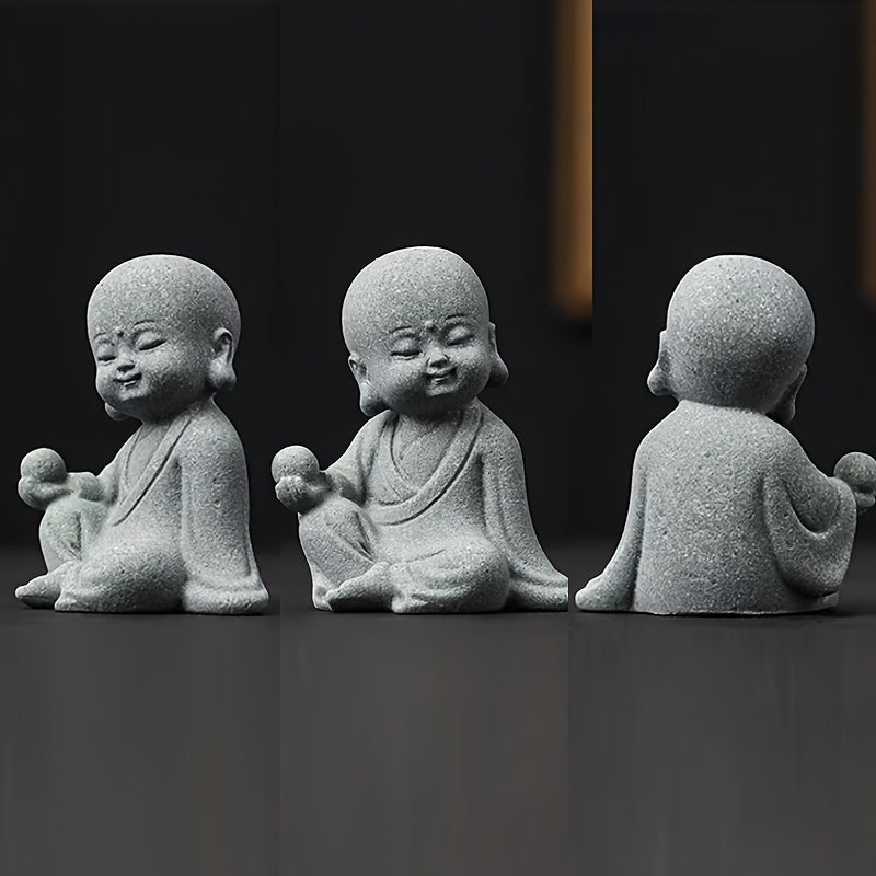 Aquatic Serenity: 1pc Buddha & Monk Figurine - ABS Resin, Fish Tank Decor for Peaceful Underwater Ambiance