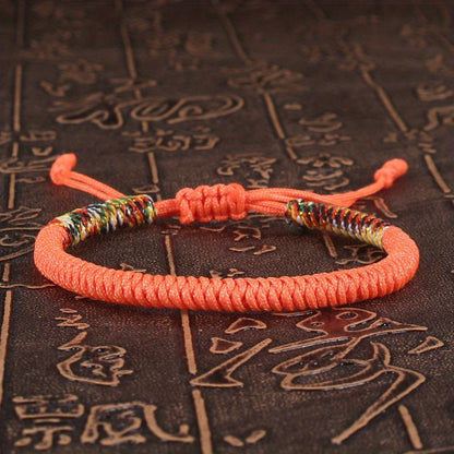 Unisex Nylon Handmade Tibetan Knot 1pc Rope Bracelet - Non-Magnetic Lucky Wristband for Daily Wear and Holiday Gift