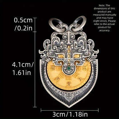 Vintage Tibetan Mountain Lucky Charm Keychain - Artistic Alloy Collectible for Prosperity, Peace & Good Fortune