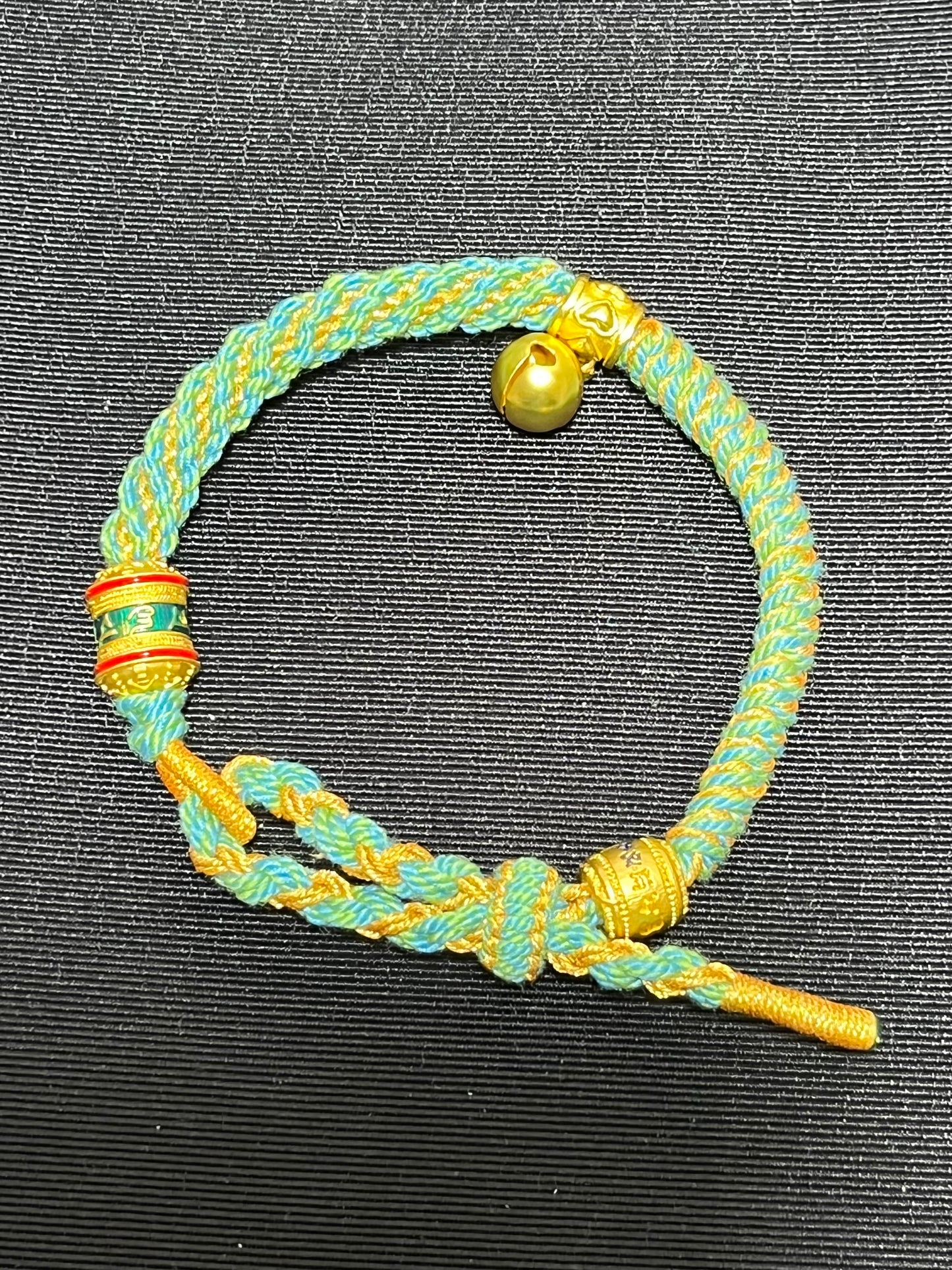 Tibetan-Style Colorful Wristbands, Handmade Braided Bracelets, Sand Golden Six-Character Mantra Bracelets for The Zodiac Year,  Adjustable Woven Bracelets, Cultural Woven Wrist Adornments, G