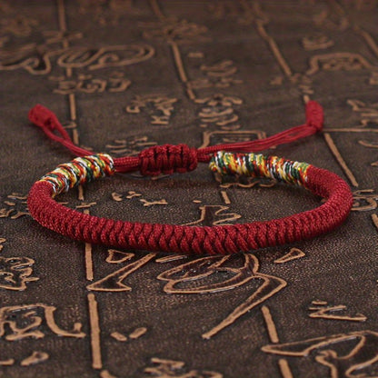 Unisex Nylon Handmade Tibetan Knot 1pc Rope Bracelet - Non-Magnetic Lucky Wristband for Daily Wear and Holiday Gift